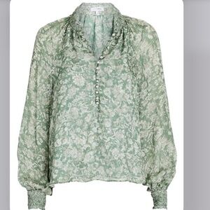 INTERMIX Perry Floral Silk Blouse size 10